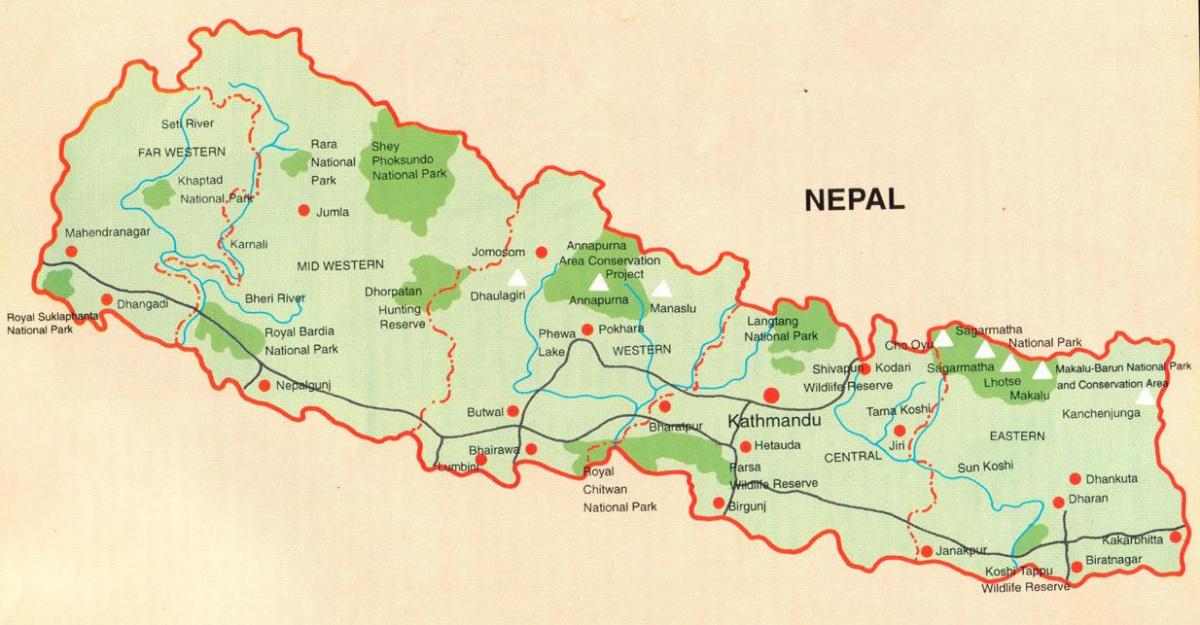 რუკა ტურისტული pokhara ნეპალი