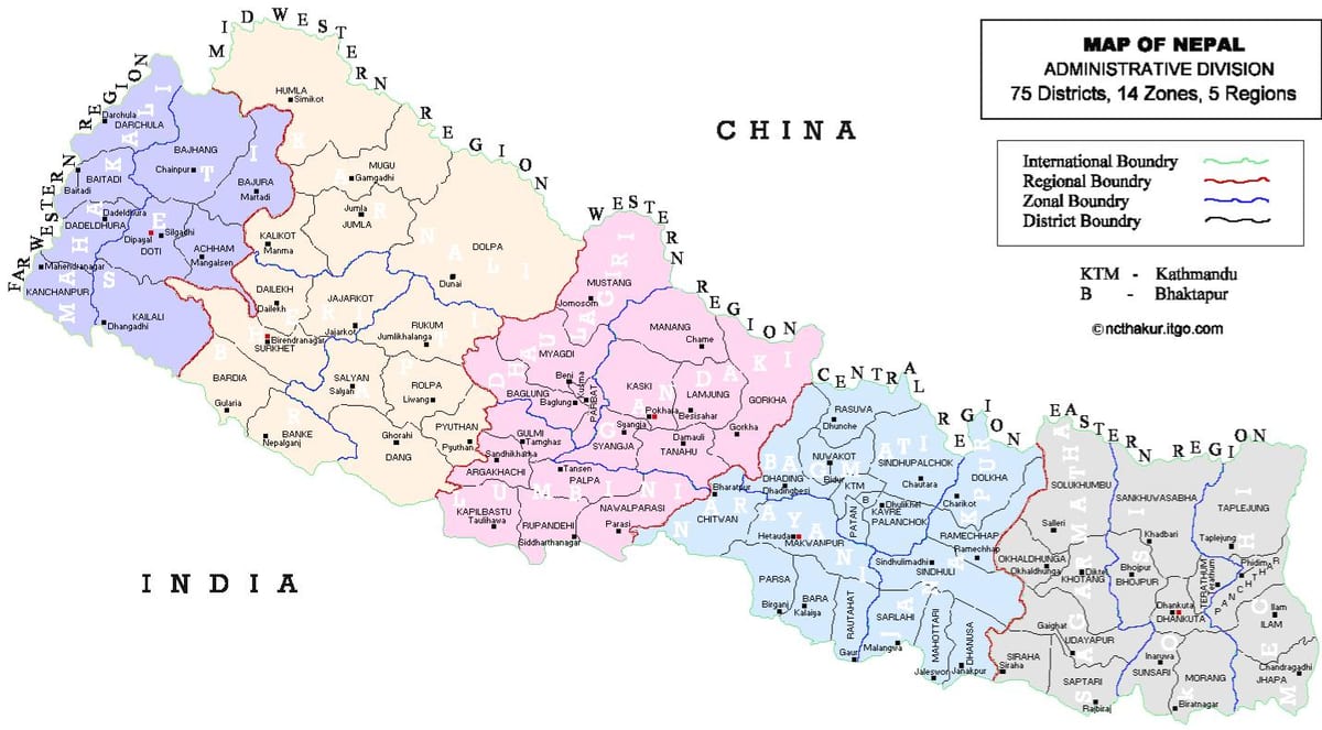რუკა ნეპალის vdc