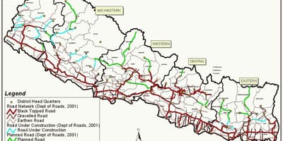 რუკა ნეპალის მარშრუტი