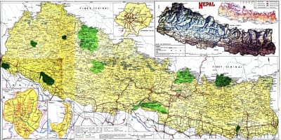 საგზაო რუკა ნეპალის ერთად მანძილი