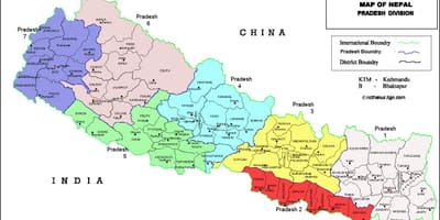 7 pradesh ნეპალის რუკა