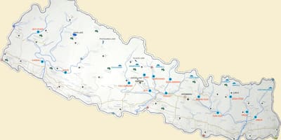რუკა ნეპალის ერთად ტბები